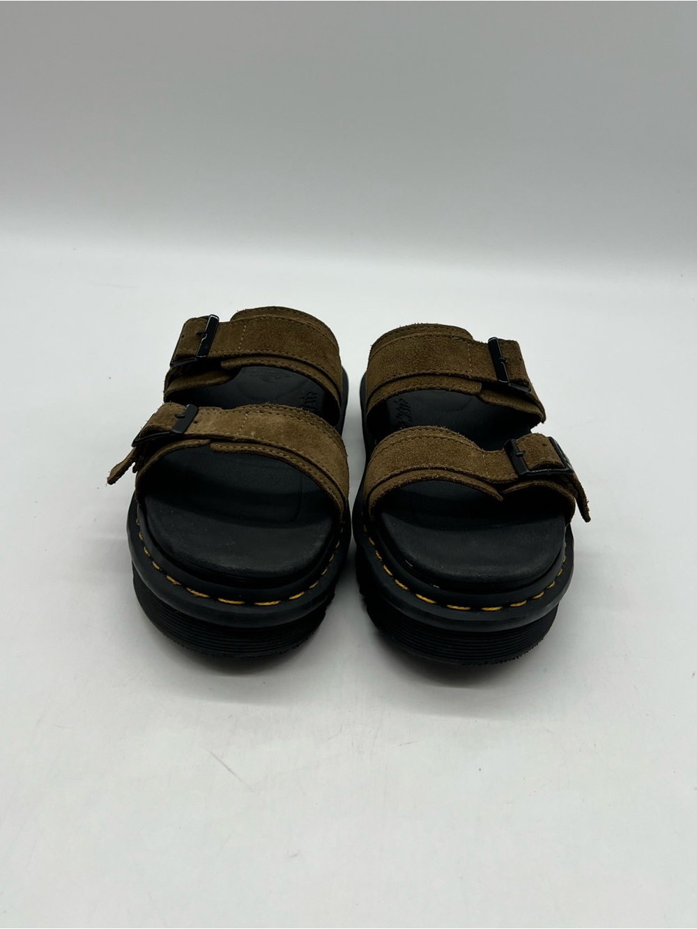 Dr. Martens MYLES Men’s Size 10 Olive Suede Ajustable Slip On Sandals Shoes.